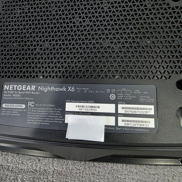 Netgear Nighthawk X6 AC3200 Tri-Band WiFi Router R8000 With Power Adapter TESTED - Picture 6 of 8